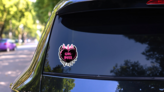 Burning Heart Girl Boss Devil Sticker on a Rear Car Window (New) example