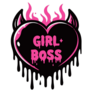 Burning Heart Girl Boss Devil Sticker
