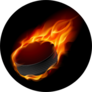 Burning Hockey Puck Illustration On Black Sticker