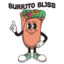Burrito Bliss Fast Food Character Sticker