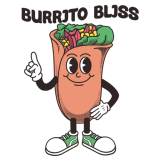 Burrito Bliss Fast Food Character Sticker