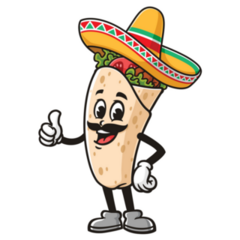 Burrito With Mustache Sticker