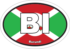 Burundi Bi Flag Oval Sticker