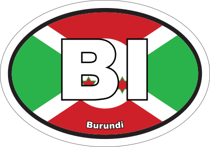 Burundi Bi Flag Oval Sticker