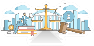 Business Law With Legal Rules Illustration Concept Sticker