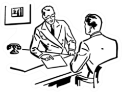 Business Legal Discussion - Retro Illustration Sticker
