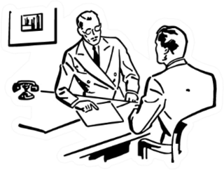 Business Legal Discussion - Retro Illustration Sticker