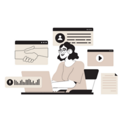 Business Woman, Freelancer Working From Home Sticker