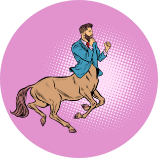 Businessman Centaur Ready To Fight Sticker