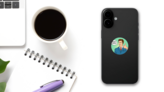 Businessman Gives Thumb Up Best Choice Sticker on a Phone (New) example