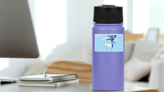 Businessman Jumping Over Hurdle Sticker on a Water Bottle (New) example