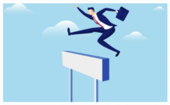 Businessman Jumping Over Hurdle Sticker