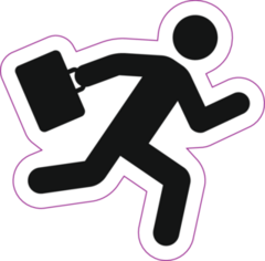 Businessman Running With His Briefcase Sticker