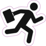 Businessman Running With His Briefcase Sticker