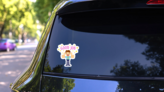 Businessman Thumbs Up Good Job Sticker on a Rear Car Window (New) example