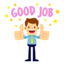 Businessman Thumbs Up Good Job Sticker