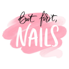 But First, Nails Pink Lettering Sticker