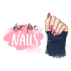 But First, Nails Pink Nail Polish Manicure Sticker