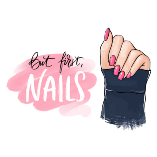 But First, Nails Pink Nail Polish Manicure Sticker