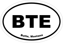 Butte, Montana Oval Stickers