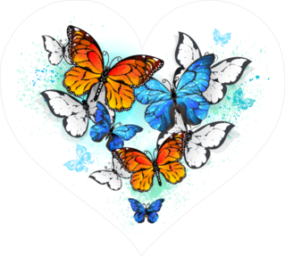 Butterflies Fluttering in the shape of a Heart Sticker