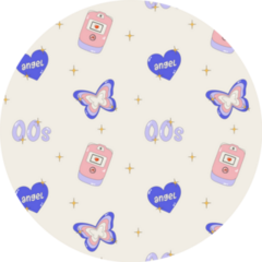 Butterflies, Hearts, Flip Phone 2000s Pattern Sticker