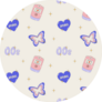 Butterflies, Hearts, Flip Phone 2000s Pattern Sticker