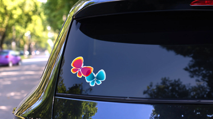Butterflies In Love Eps10  Vector on a Rear Car Window (New) example