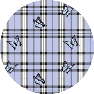Butterflies On A Plaid Background 00s Sticker