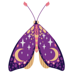 Butterfly Dragonfly Moon Wings Sticker