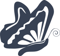 Butterfly Flying With Swirly Antennas Sticker