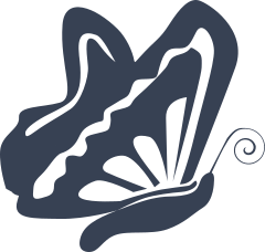 Butterfly Flying With Swirly Antennas Sticker