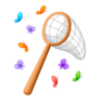 Butterfly Net with Colorful Butterflies Sticker