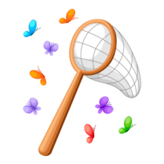 Butterfly Net with Colorful Butterflies Sticker