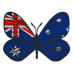 Butterfly Wings In Color Of National Flag Australia Sticker