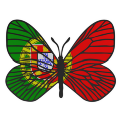Butterfly Wings In Color Of National Flag Portugal Sticker