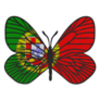 Butterfly Wings In Color Of National Flag Portugal Sticker