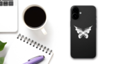 Butterfly With Detailed Wings Sticker on a Phone (New) example