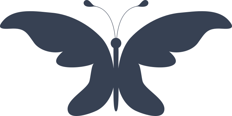 Butterfly With Larger Top Wings Sticker