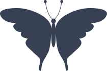 Butterfly With Narrow Wings At The Bottom Sticker
