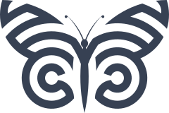 Butterfly With Outlined Wings Sticker