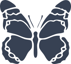 Butterfly With Squiggley Lines Sticker