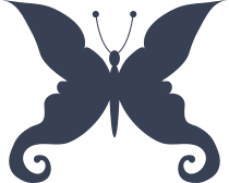 Butterfly With Swirled Tips Wing Sticker