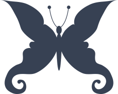 Butterfly With Swirled Tips Wing Sticker