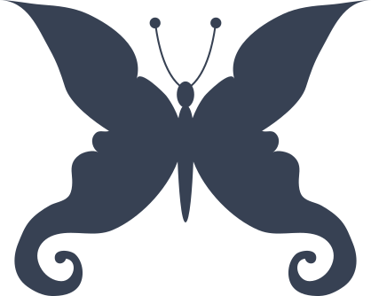 Butterfly With Swirled Tips Wing Sticker