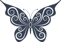 Butterfly With Swirlies Sticker