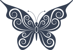 Butterfly With Swirlies Sticker