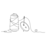 Button On Sewing Thread Sticker