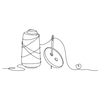 Button On Sewing Thread Sticker