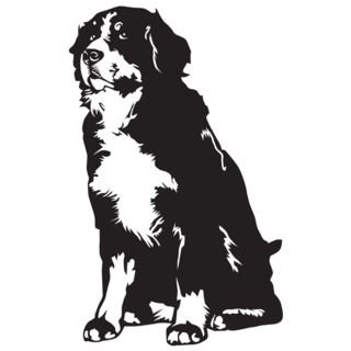 B&w Bernese Dog Sticker